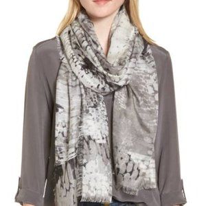 Nordstrom Eyelash Trim Print Cashmere & Silk Wrap